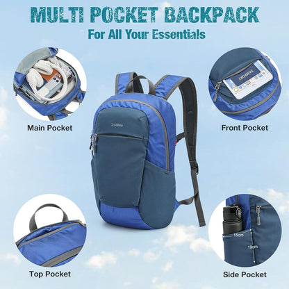 18L Lightweight Packable Hiking Backpack for Men Women | Small Foldable Daypack for Travel Camping Trip