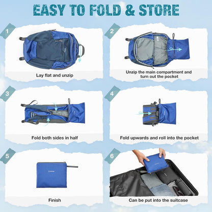18L Lightweight Packable Hiking Backpack for Men Women | Small Foldable Daypack for Travel Camping Trip