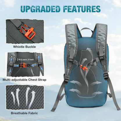 18L Lightweight Packable Hiking Backpack for Men Women | Small Foldable Daypack for Travel Camping Trip