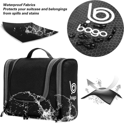 Bago Travel Toiletry Bag for Women and Men - Large Waterproof Hanging Large Toiletry Bag for Bathroom and Travel Bag for Toiletries Organizer -Makeup Bag (Blue)