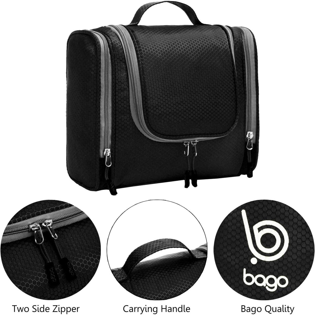 Bago Travel Toiletry Bag for Women and Men - Large Waterproof Hanging Large Toiletry Bag for Bathroom and Travel Bag for Toiletries Organizer -Makeup Bag (Blue)