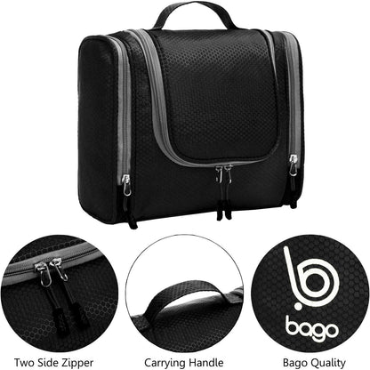 Bago Travel Toiletry Bag for Women and Men - Large Waterproof Hanging Large Toiletry Bag for Bathroom and Travel Bag for Toiletries Organizer -Makeup Bag (Blue)
