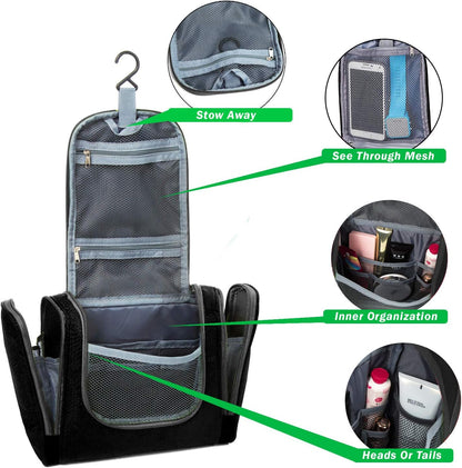 Bago Travel Toiletry Bag for Women and Men - Large Waterproof Hanging Large Toiletry Bag for Bathroom and Travel Bag for Toiletries Organizer -Makeup Bag (Blue)