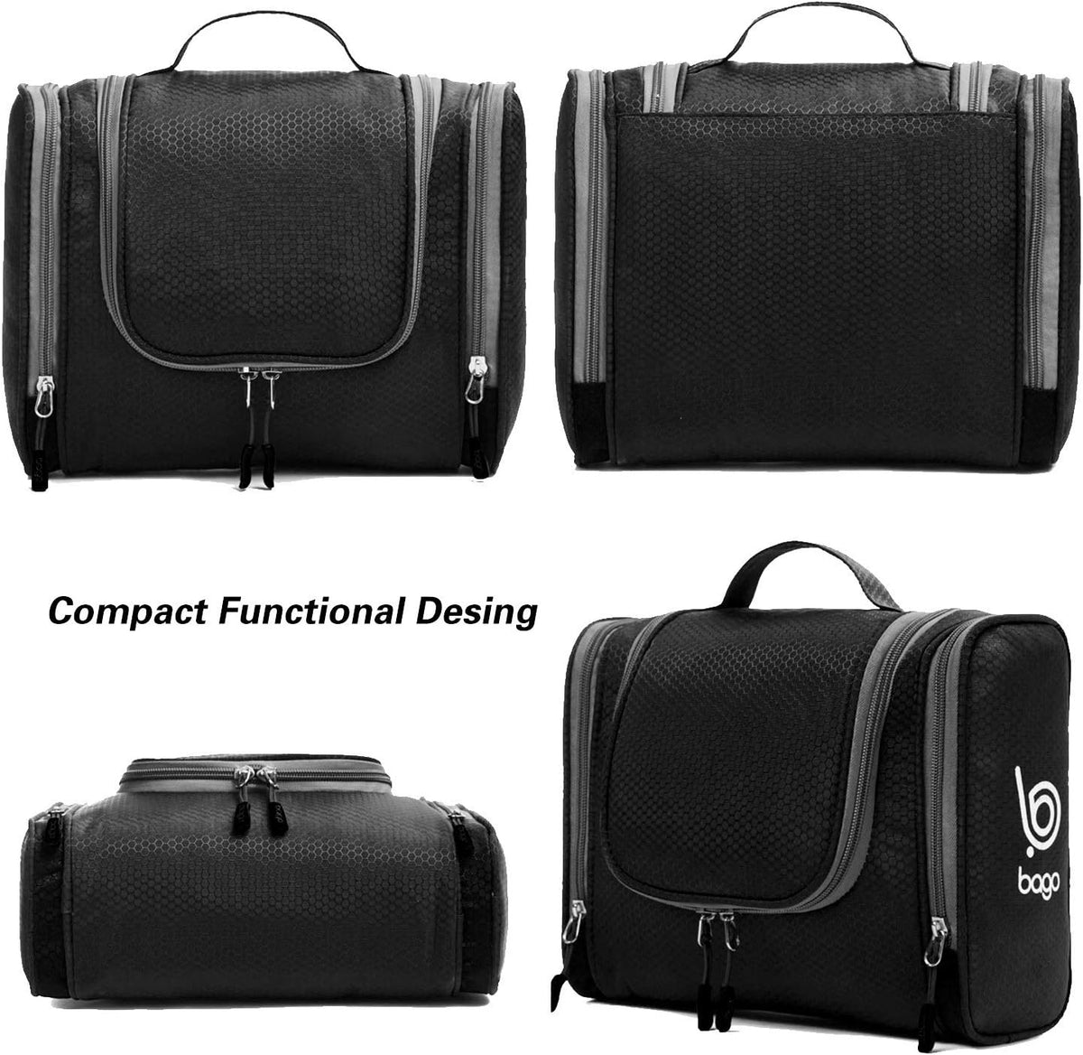Bago Travel Toiletry Bag for Women and Men - Large Waterproof Hanging Large Toiletry Bag for Bathroom and Travel Bag for Toiletries Organizer -Makeup Bag (Blue)