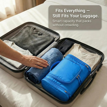 Bago Travel Toiletry Bag for Women and Men - Large Waterproof Hanging Large Toiletry Bag for Bathroom and Travel Bag for Toiletries Organizer -Makeup Bag (Blue)