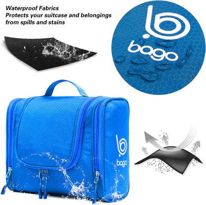 Bago Travel Toiletry Bag for Women and Men - Large Waterproof Hanging Large Toiletry Bag for Bathroom and Travel Bag for Toiletries Organizer -Makeup Bag (Blue)