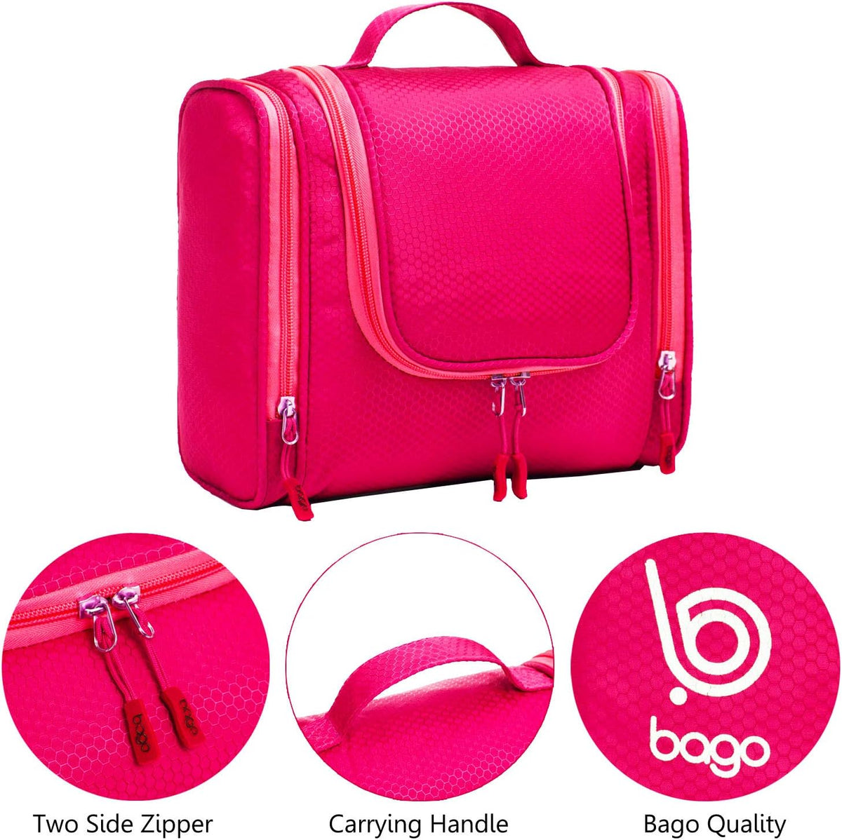 Bago Travel Toiletry Bag for Women and Men - Large Waterproof Hanging Large Toiletry Bag for Bathroom and Travel Bag for Toiletries Organizer -Makeup Bag (Blue)