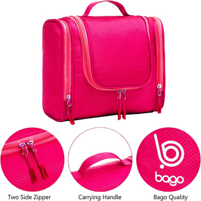 Bago Travel Toiletry Bag for Women and Men - Large Waterproof Hanging Large Toiletry Bag for Bathroom and Travel Bag for Toiletries Organizer -Makeup Bag (Blue)