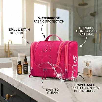 Bago Travel Toiletry Bag for Women and Men - Large Waterproof Hanging Large Toiletry Bag for Bathroom and Travel Bag for Toiletries Organizer -Makeup Bag (Blue)
