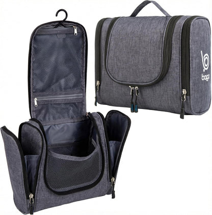 Bago Travel Toiletry Bag for Women and Men - Large Waterproof Hanging Large Toiletry Bag for Bathroom and Travel Bag for Toiletries Organizer -Makeup Bag (Blue)