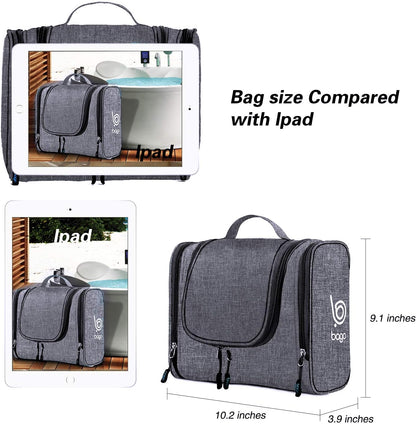 Bago Travel Toiletry Bag for Women and Men - Large Waterproof Hanging Large Toiletry Bag for Bathroom and Travel Bag for Toiletries Organizer -Makeup Bag (Blue)