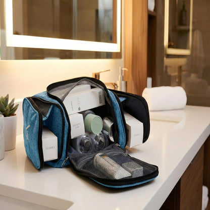Bago Travel Toiletry Bag for Women and Men - Large Waterproof Hanging Large Toiletry Bag for Bathroom and Travel Bag for Toiletries Organizer -Makeup Bag (Blue)