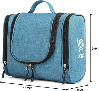 Bago Travel Toiletry Bag for Women and Men - Large Waterproof Hanging Large Toiletry Bag for Bathroom and Travel Bag for Toiletries Organizer -Makeup Bag (Blue)