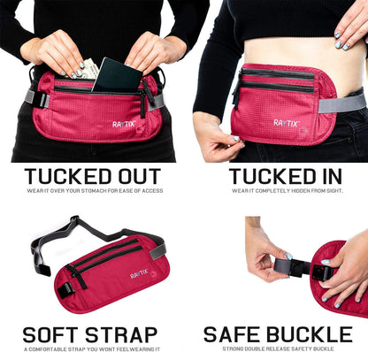 Money Belt For Travel Wallet Belt Passport Holder Travel Pouch to Protect You With RFID Transmissions –Secure, Hidden