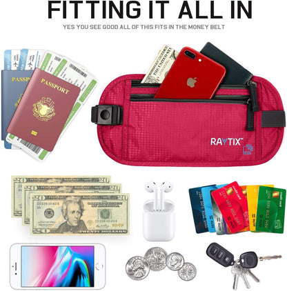 Money Belt For Travel Wallet Belt Passport Holder Travel Pouch to Protect You With RFID Transmissions –Secure, Hidden