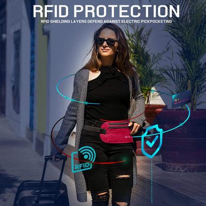 Money Belt For Travel Wallet Belt Passport Holder Travel Pouch to Protect You With RFID Transmissions –Secure, Hidden