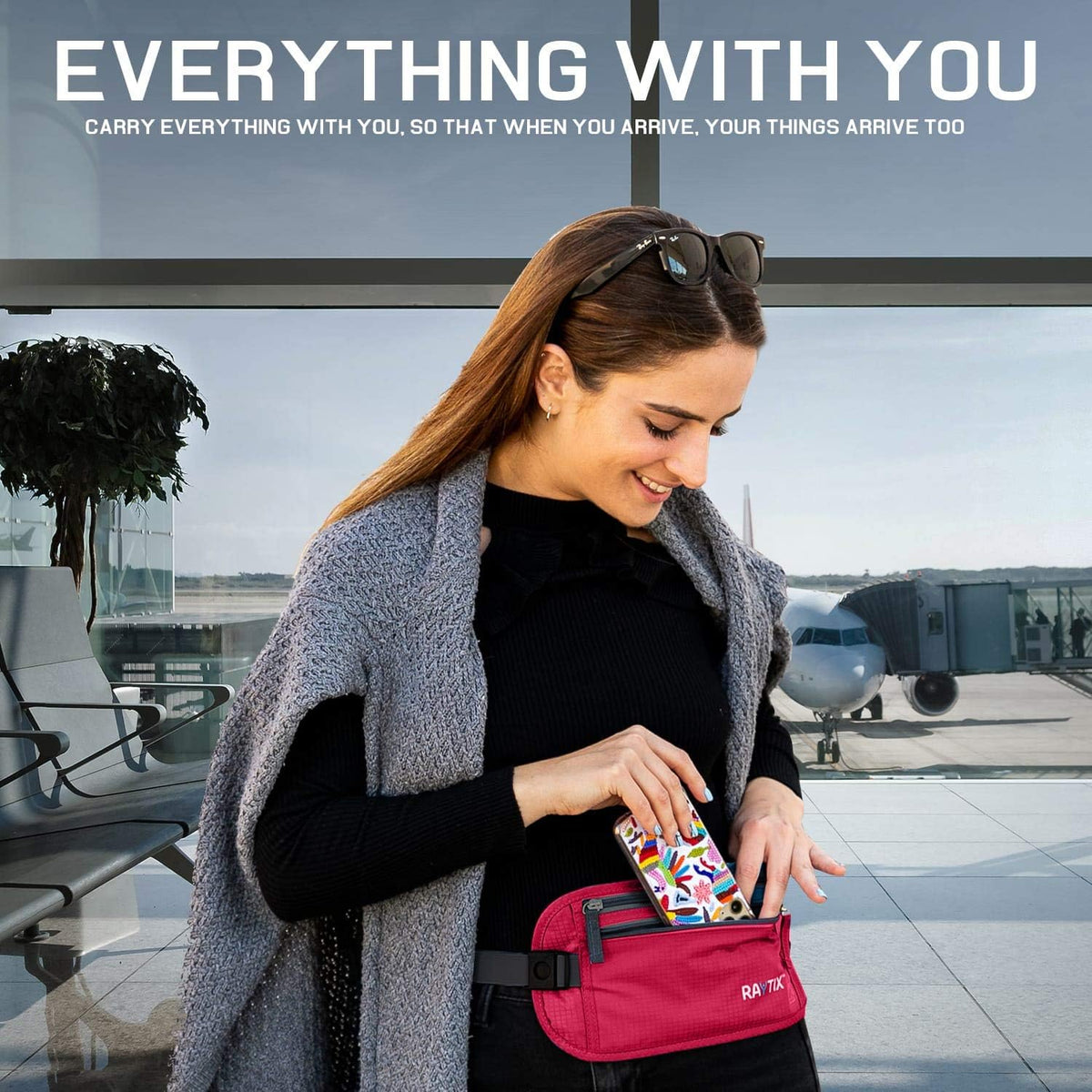 Money Belt For Travel Wallet Belt Passport Holder Travel Pouch to Protect You With RFID Transmissions –Secure, Hidden