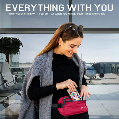 Money Belt For Travel Wallet Belt Passport Holder Travel Pouch to Protect You With RFID Transmissions –Secure, Hidden