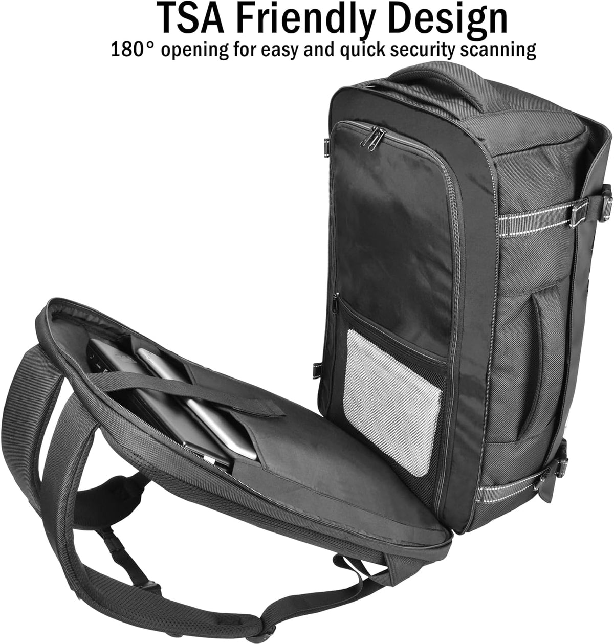 Laptop Backpack Carry-on, 40L Travel Backpacks, Lightweight Business Rucksack,TSA Friendly Airline Flight Approved Weekender Bag Daypack, Larger Durable Backpack Fits 17.3 Inch Laptop
