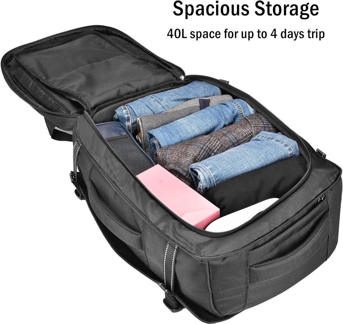 Laptop Backpack Carry-on, 40L Travel Backpacks, Lightweight Business Rucksack,TSA Friendly Airline Flight Approved Weekender Bag Daypack, Larger Durable Backpack Fits 17.3 Inch Laptop