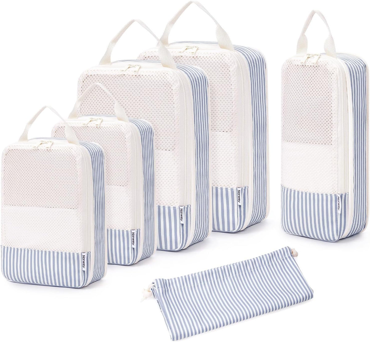 6 Set Compression Packing Cubes for Travel Women Men, Travel Cubes for Carry On Suitcase, Durable Compression Luggage Organizer Bags