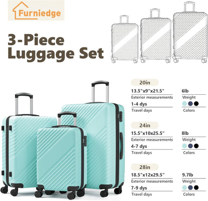 20 Inch Carry On Luggage - Expandable Hard Shell Suitcases Lightweight Travel Suitcase with TSA Security Lock Portable and Waterproof ABS Hardside Luggages with 360°Spinner Wheels, Blue
