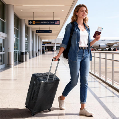 20 Inch Carry On Luggage - Expandable Hard Shell Suitcases Lightweight Travel Suitcase with TSA Security Lock Portable and Waterproof ABS Hardside Luggages with 360°Spinner Wheels, Blue