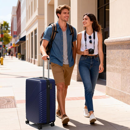 20 Inch Carry On Luggage - Expandable Hard Shell Suitcases Lightweight Travel Suitcase with TSA Security Lock Portable and Waterproof ABS Hardside Luggages with 360°Spinner Wheels, Blue