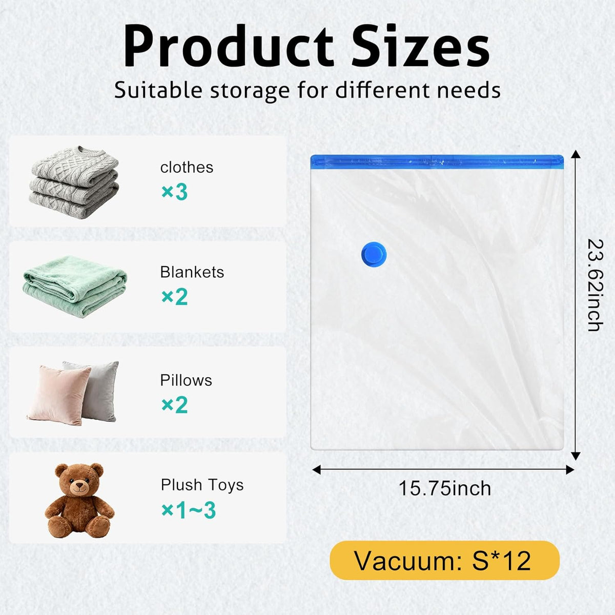 8 Pack Travel Vacuum Storage Bags 4 Size(24/28/32/40 Inch) with Pump | Portable, Vacuum Seal Bags for Clothing Travel, Space Saver, Luggage Suitcases Clothes Blanket Bedding, Storage Organizer