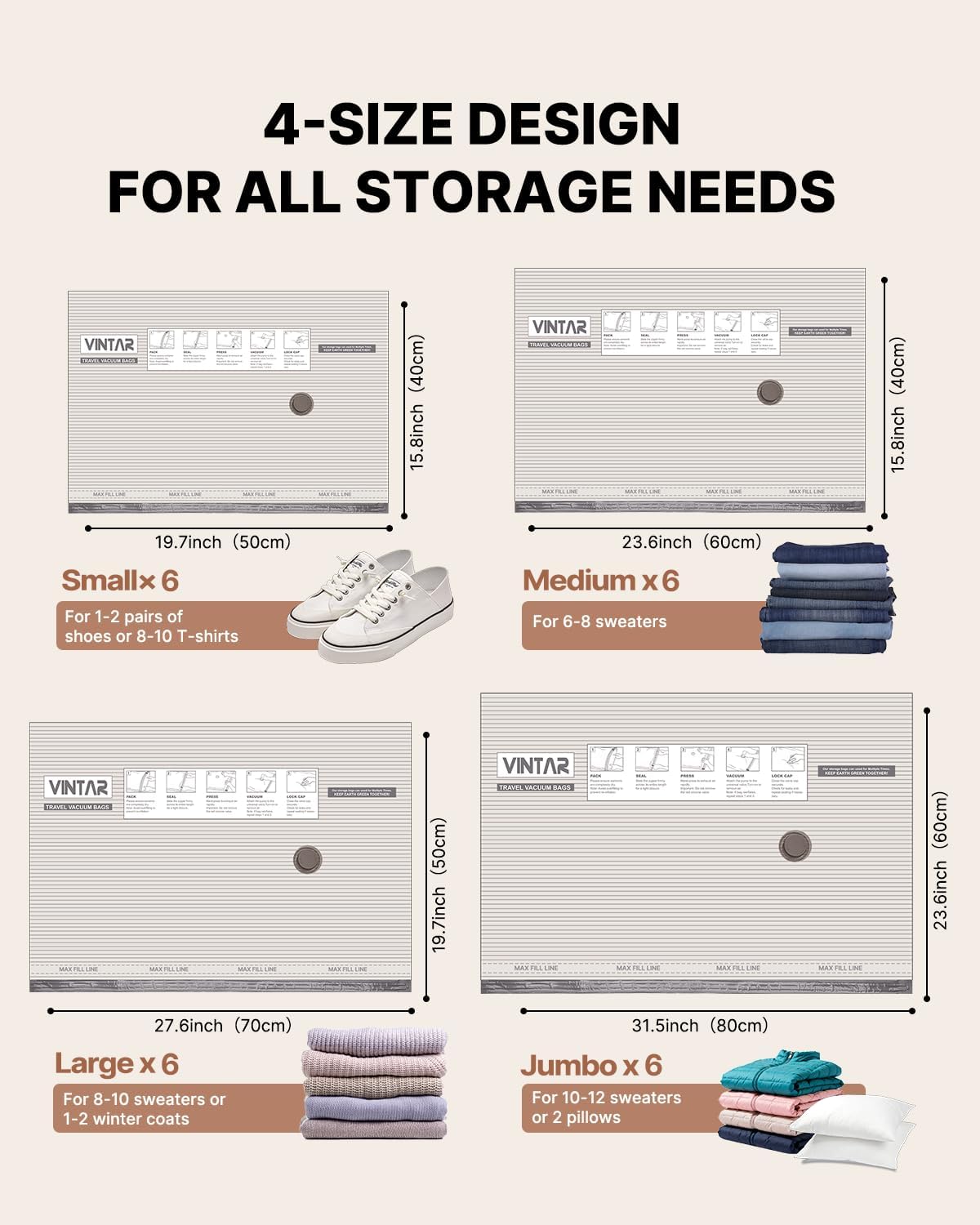Vacuum Seal Bags for Clothing Travel, 16 Pack Vacuum Storage Bags with Rechargeable Wireless Pump, Space Saver Bags(4 Jumbo+4 Large+4 Medium+4 Small) for Travel Luggage, Suitcase Storage