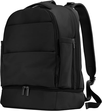 Double Diaper Backpack - Water-Repellent Diaper Bag Backpack with Changing Pad, Trolley Sleeve, Stroller Straps, Interior and Exterior Pockets - Jet Black