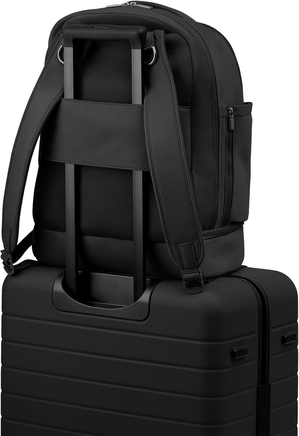 Double Diaper Backpack - Water-Repellent Diaper Bag Backpack with Changing Pad, Trolley Sleeve, Stroller Straps, Interior and Exterior Pockets - Jet Black