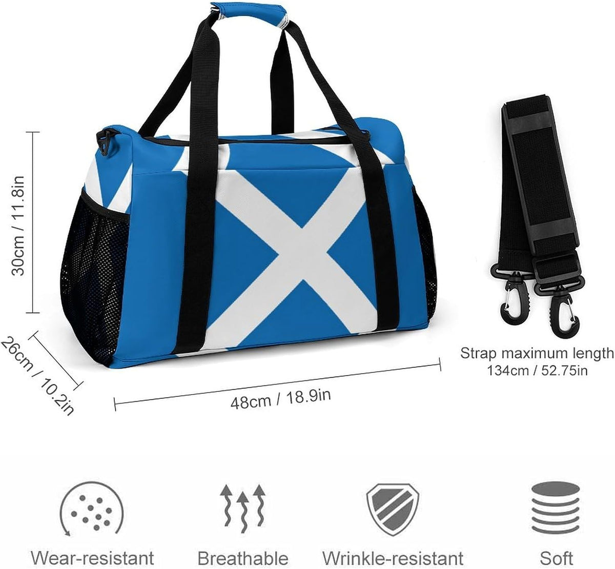 Gym Duffel Bag Sports Bag for Travel Weekender Overnight Trip Functional Design Workout