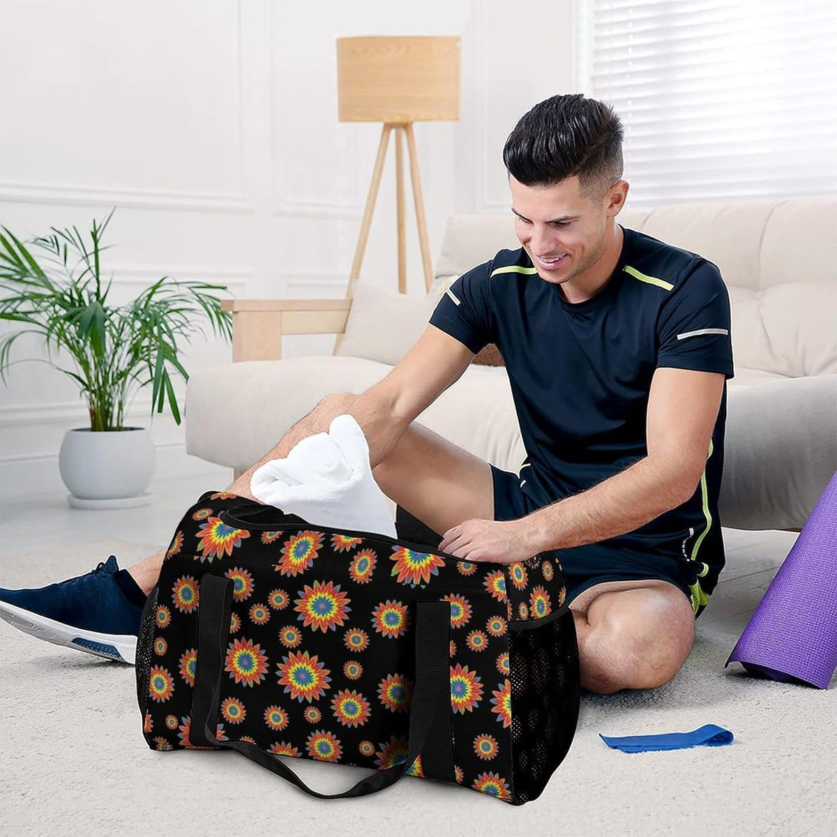 Gym Duffel Bag Sports Bag for Travel Weekender Overnight Trip Functional Design Workout