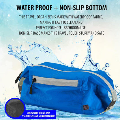 Electrolight Toiletry Kit for Travel, Gym, Bathroom, TSA Approved Waterproof Toiletry Bag with Hanging Straps and Non-Slip Bottom