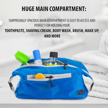 Electrolight Toiletry Kit for Travel, Gym, Bathroom, TSA Approved Waterproof Toiletry Bag with Hanging Straps and Non-Slip Bottom