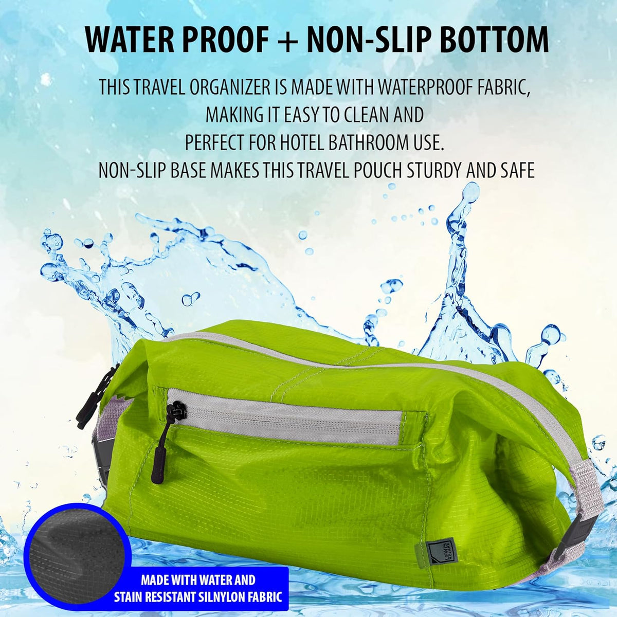 Electrolight Toiletry Kit for Travel, Gym, Bathroom, TSA Approved Waterproof Toiletry Bag with Hanging Straps and Non-Slip Bottom