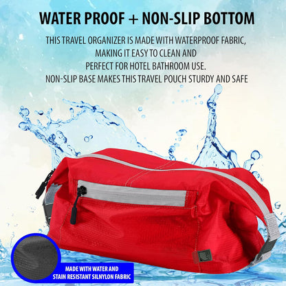 Electrolight Toiletry Kit for Travel, Gym, Bathroom, TSA Approved Waterproof Toiletry Bag with Hanging Straps and Non-Slip Bottom
