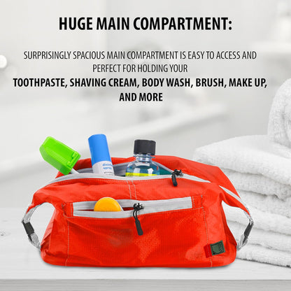 Electrolight Toiletry Kit for Travel, Gym, Bathroom, TSA Approved Waterproof Toiletry Bag with Hanging Straps and Non-Slip Bottom