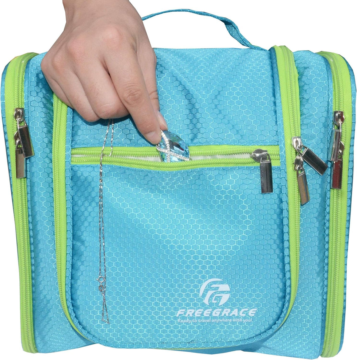 Extra Large Hanging Toiletry Bag for Men and Women - Water-Resistant Nylon Travel Bathroom Organizer for Cosmetics, Makeup, and Toiletries
