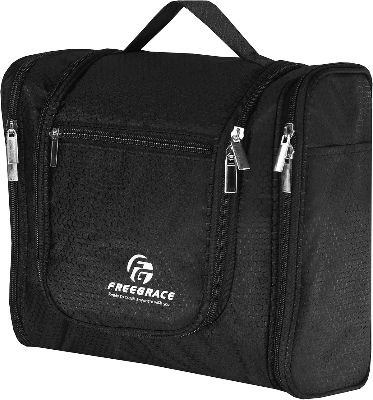 Extra Large Hanging Toiletry Bag for Men and Women - Water-Resistant Nylon Travel Bathroom Organizer for Cosmetics, Makeup, and Toiletries