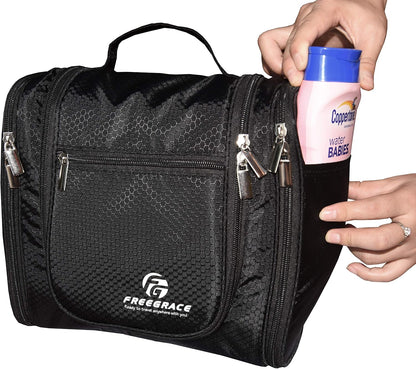 Extra Large Hanging Toiletry Bag for Men and Women - Water-Resistant Nylon Travel Bathroom Organizer for Cosmetics, Makeup, and Toiletries