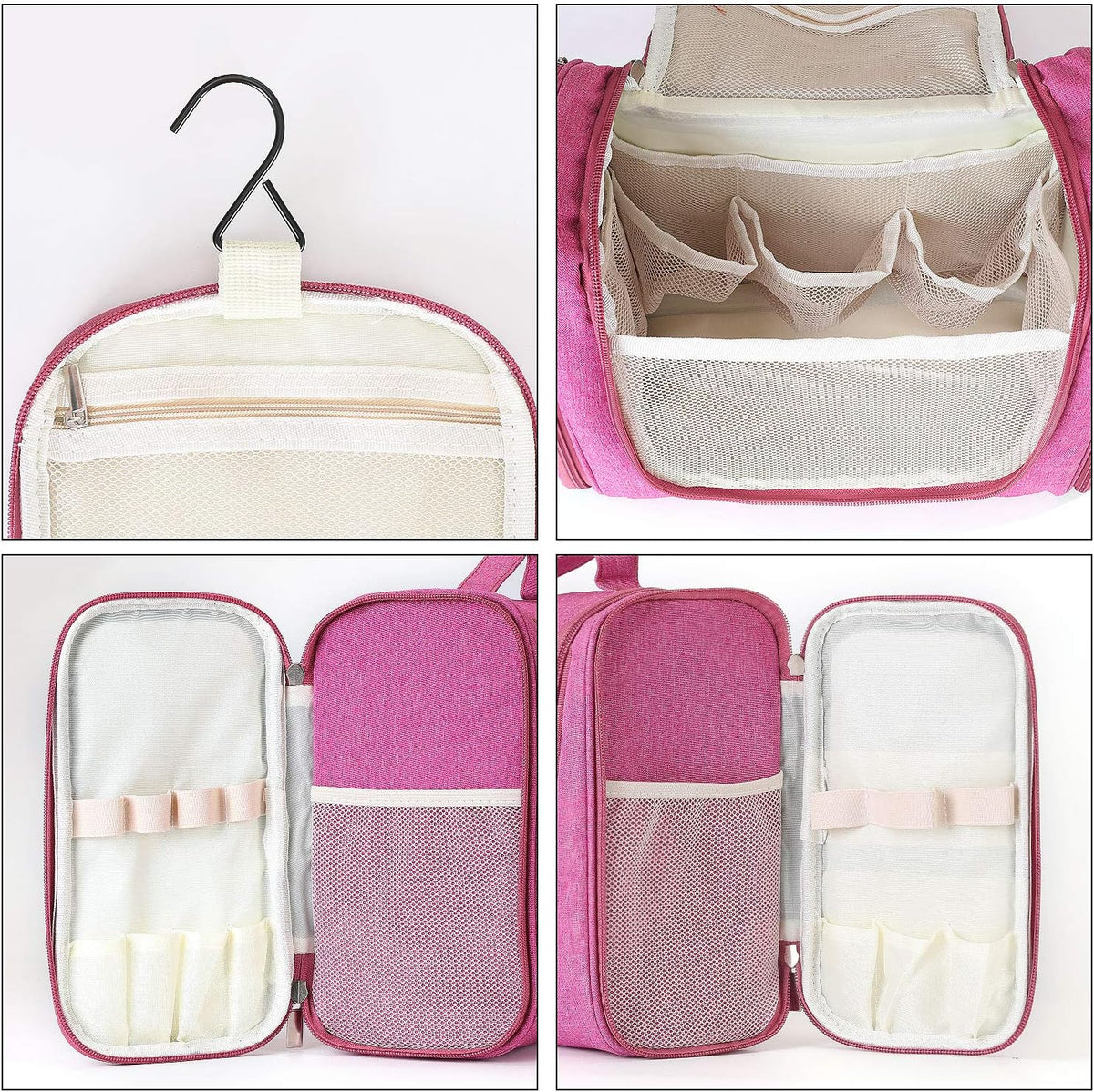 Extra Large Hanging Toiletry Bag for Men and Women - Water-Resistant Nylon Travel Bathroom Organizer for Cosmetics, Makeup, and Toiletries