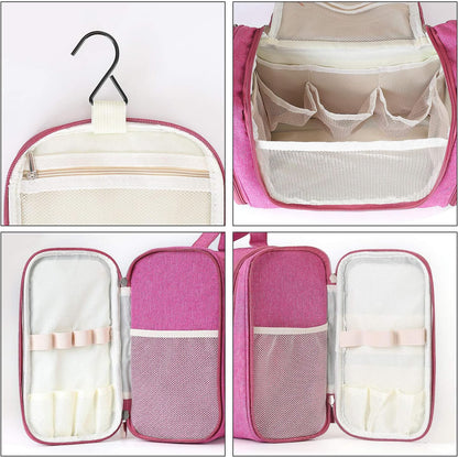 Extra Large Hanging Toiletry Bag for Men and Women - Water-Resistant Nylon Travel Bathroom Organizer for Cosmetics, Makeup, and Toiletries