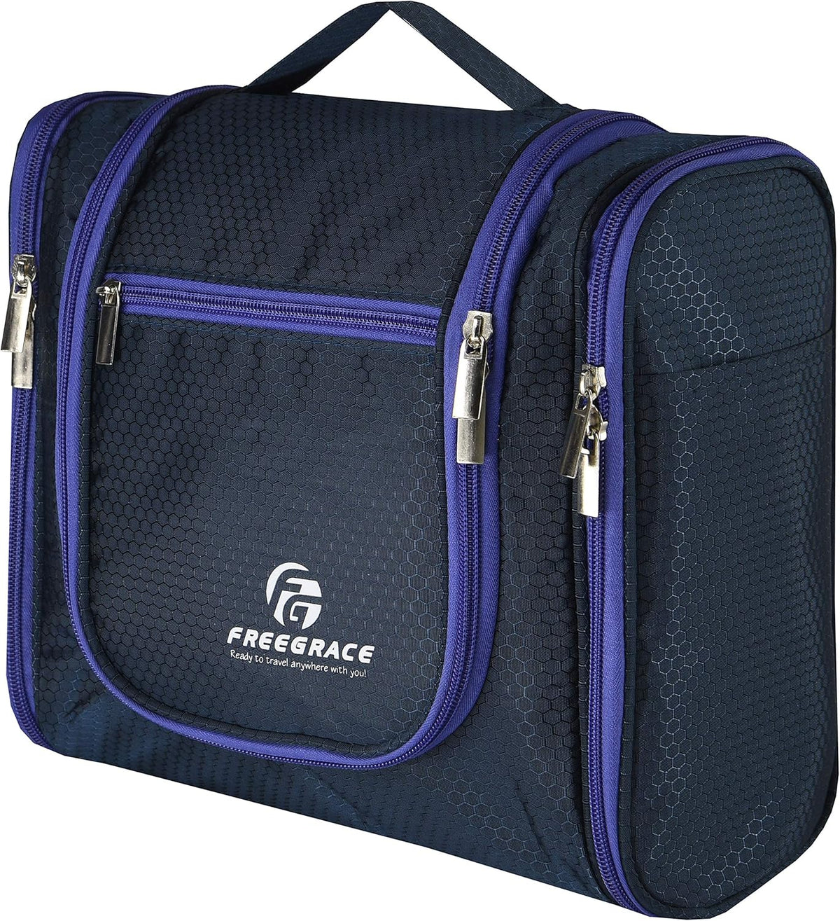 Extra Large Hanging Toiletry Bag for Men and Women - Water-Resistant Nylon Travel Bathroom Organizer for Cosmetics, Makeup, and Toiletries