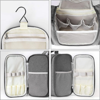Extra Large Hanging Toiletry Bag for Men and Women - Water-Resistant Nylon Travel Bathroom Organizer for Cosmetics, Makeup, and Toiletries