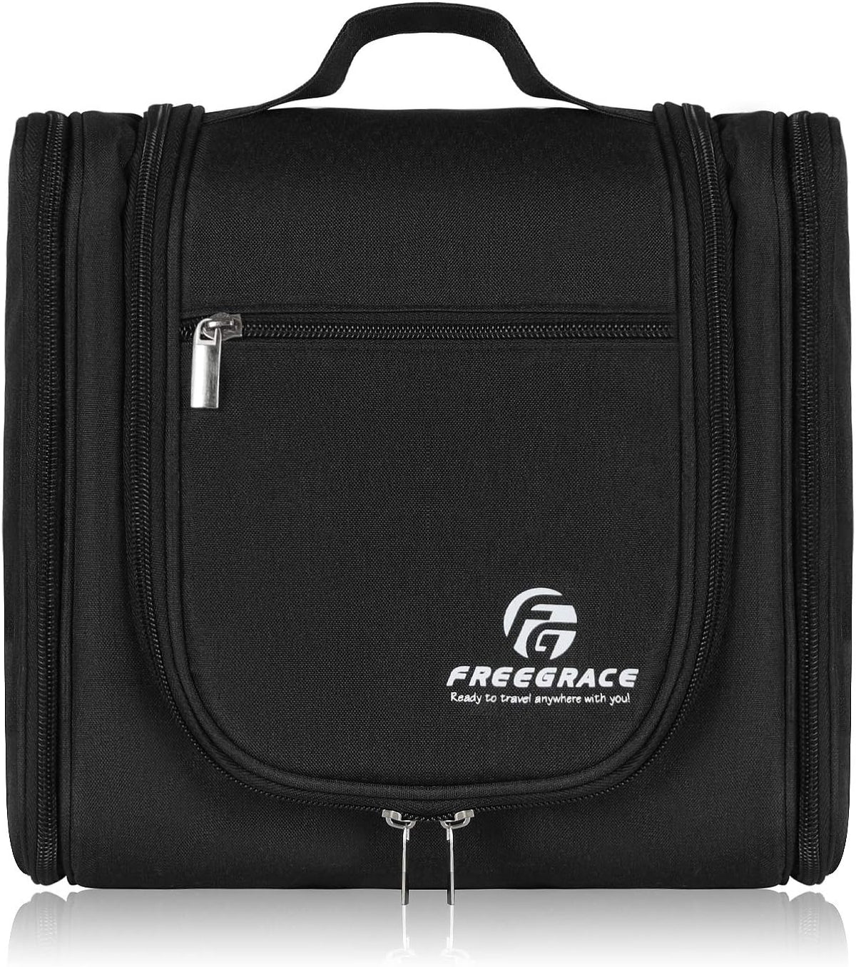 Extra Large Hanging Toiletry Bag for Men and Women - Water-Resistant Nylon Travel Bathroom Organizer for Cosmetics, Makeup, and Toiletries