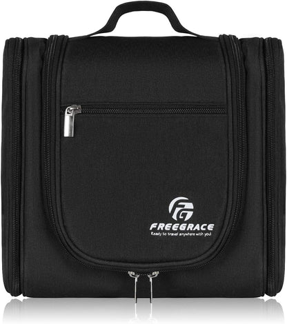 Extra Large Hanging Toiletry Bag for Men and Women - Water-Resistant Nylon Travel Bathroom Organizer for Cosmetics, Makeup, and Toiletries