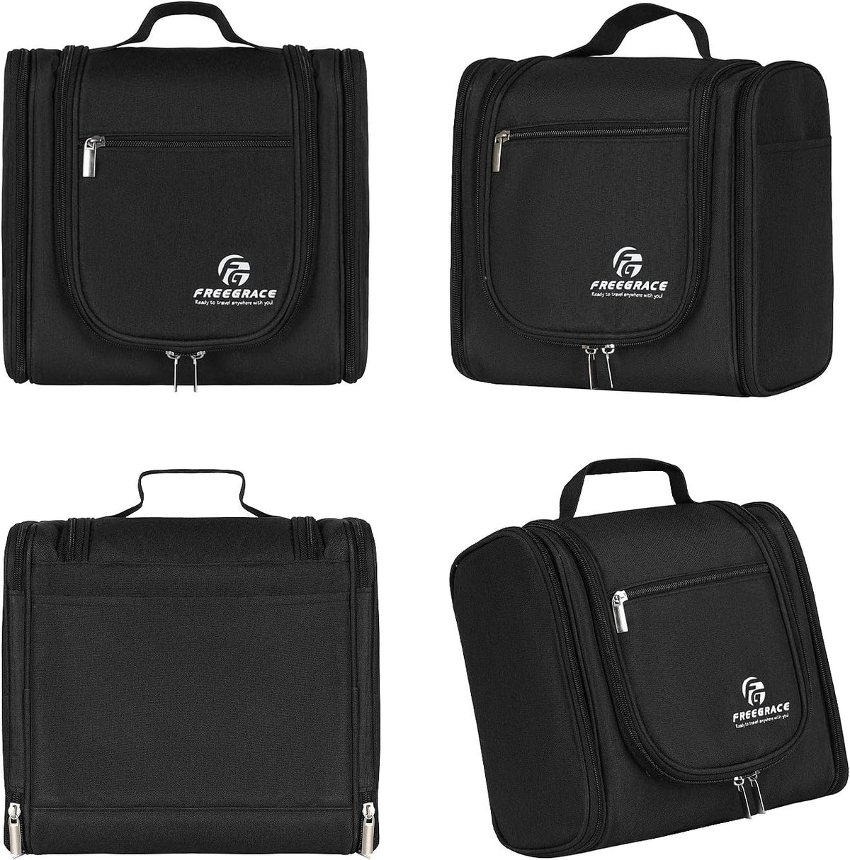 Extra Large Hanging Toiletry Bag for Men and Women - Water-Resistant Nylon Travel Bathroom Organizer for Cosmetics, Makeup, and Toiletries