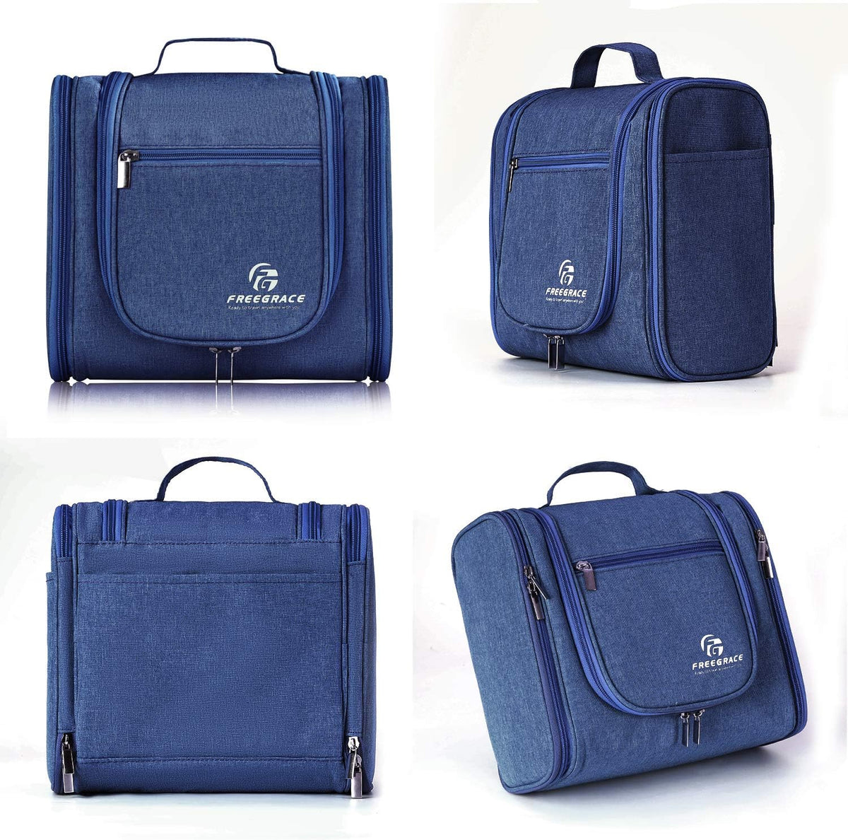 Extra Large Hanging Toiletry Bag for Men and Women - Water-Resistant Nylon Travel Bathroom Organizer for Cosmetics, Makeup, and Toiletries